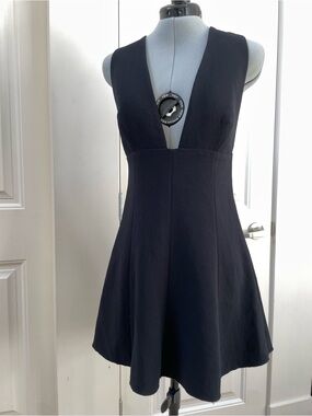 Wilfred Black Deep V Mini Dress
